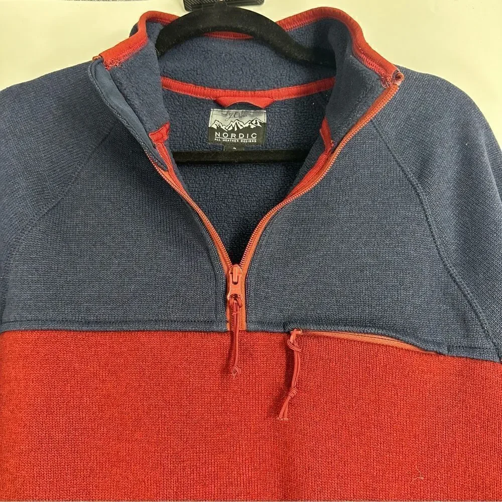 J.CREW Men’s Colorblock Polartec Nordic Half Zip Pullover Sweater Sz S